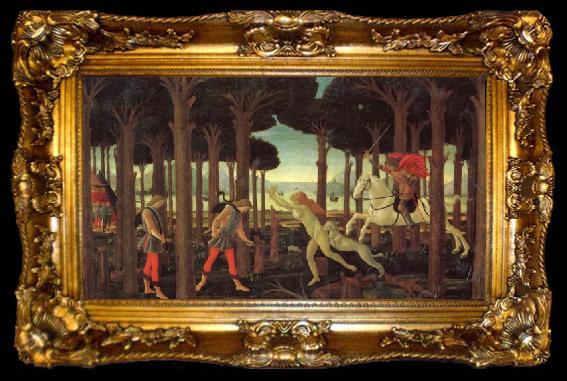 framed  Sandro Botticelli The Story of Nastagio degli Onesti, ta009-2